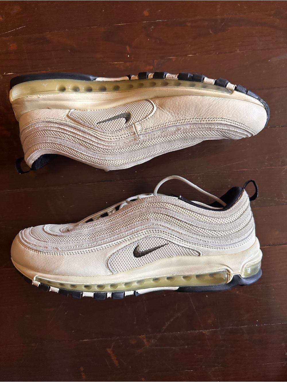 Nike Men’s Air Max 97 Sneakers - Cream with Black Accents